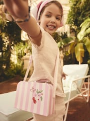 Cath Kidston Pink/Cream Cherry Stripe Kids Suitcase Cross-Body Bag - Image 3 of 7