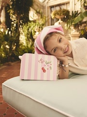 Cath Kidston Pink/Cream Cherry Stripe Kids Suitcase Cross-Body Bag - Image 4 of 7