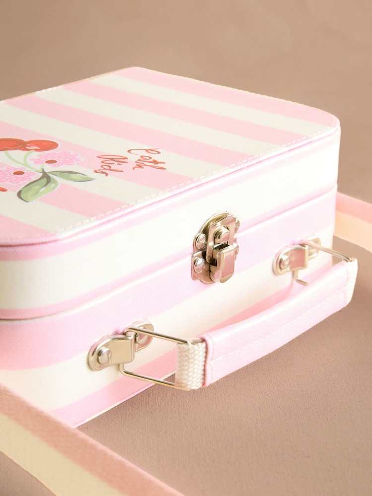 Cath Kidston Pink/Cream Cherry Stripe Kids Suitcase Cross-Body Bag - Image 7 of 7