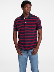 Guess Jeans Navy Stripe 100% Cotton Polo Shirt - Image 1 of 6