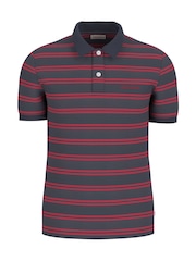 Guess Jeans Navy Stripe 100% Cotton Polo Shirt - Image 5 of 6
