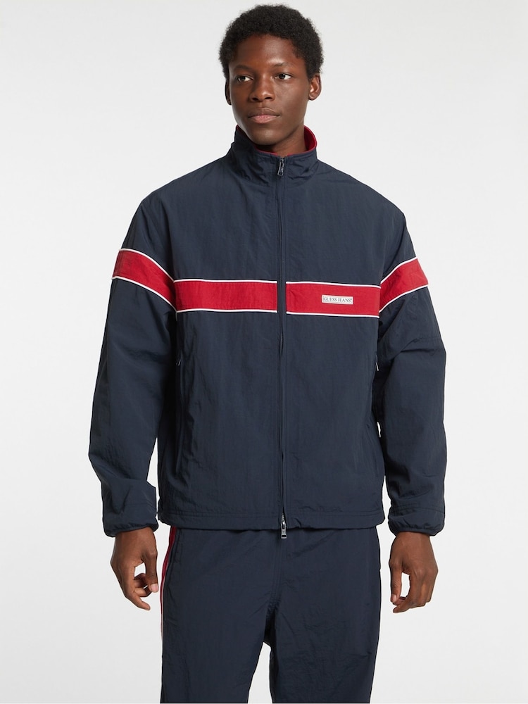 Guess Jeans Navy Sporty Windbreaker Jacket - Image 1 of 7