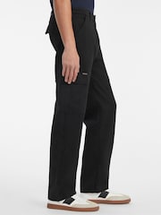 Guess Jeans Black Straight Fit Cargo 100% Cotton Trousers - Image 3 of 7