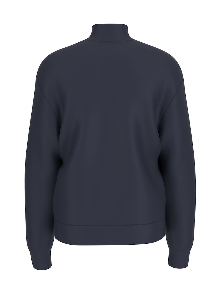Guess Jeans Navy Logo Half Zip 100% Cotton Jumper - Image 7 of 7