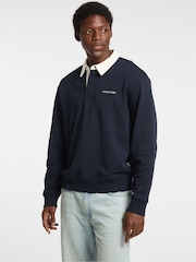 Guess Jeans Navy Logo Rugby 100% Cotton Polo Shirt - Image 1 of 5