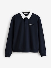 Guess Jeans Navy Logo Rugby 100% Cotton Polo Shirt - Image 5 of 5