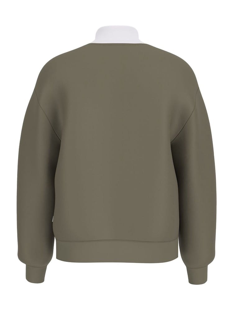 Guess Jeans Khaki Green Logo Rugby 100% Cotton Polo Shirt - Image 6 of 6