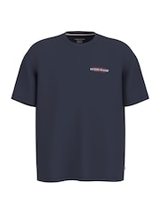 Guess Jeans Navy Back Print Graphic Logo 100% Cotton T-Shirt - Image 5 of 6