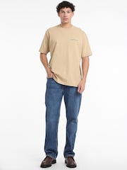 Guess Jeans Beige Back Print Graphic Logo 100% Cotton T-Shirt - Image 3 of 6