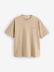Guess Jeans Beige Back Print Graphic Logo 100% Cotton T-Shirt - Image 6 of 6