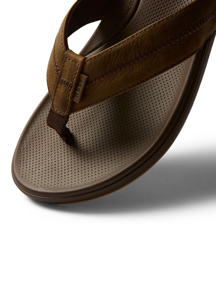 Buy Reef Brown Cushion Phantom Leather Sandals from Next USA display picture 1