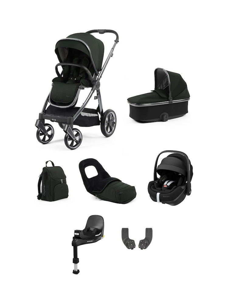 Oyster 3 7 Piece Black Olive Luxury Bundle with Maxi Cosi Pebble 360 Car Seat & Base - Image 1 of 5