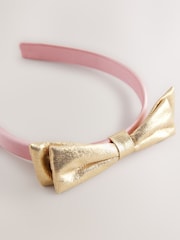 Gold Gold Bow and Cream Aliceband - Image 1 of 4