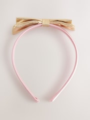 Gold Gold Bow and Cream Aliceband - Image 2 of 4