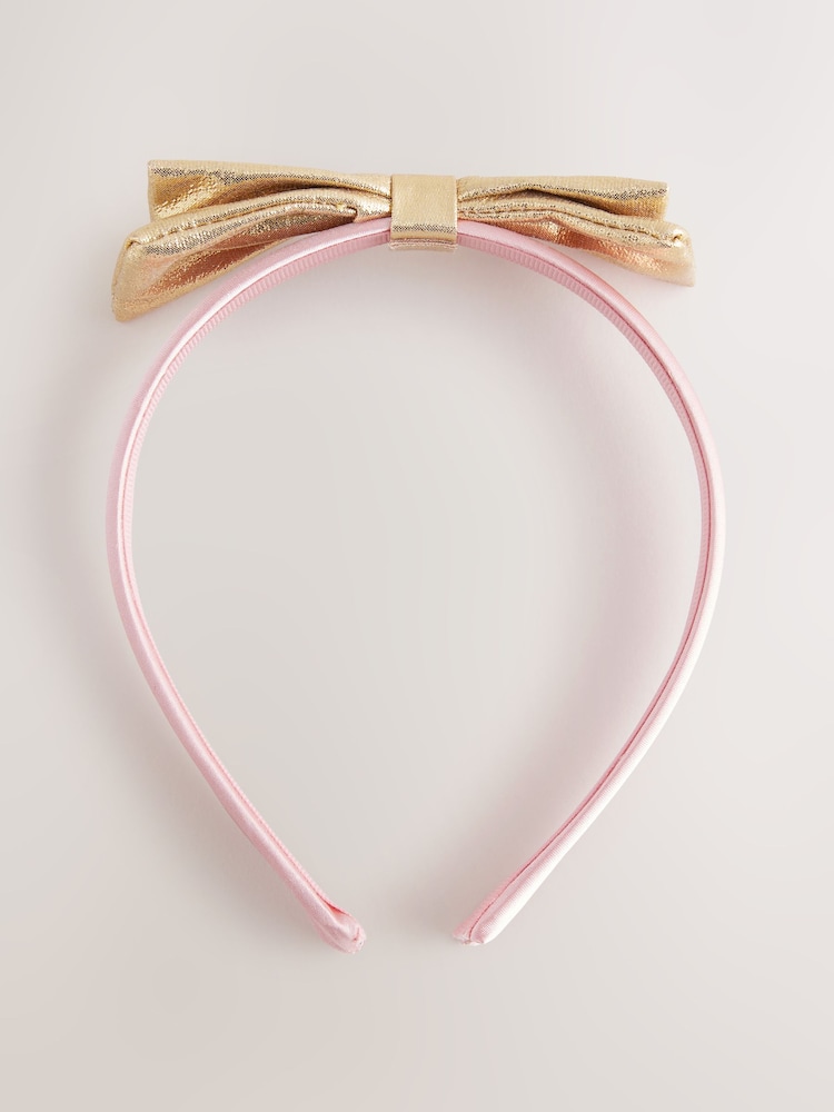 Gold Gold Bow and Cream Aliceband - Image 2 of 4