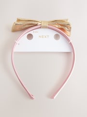 Gold Gold Bow and Cream Aliceband - Image 3 of 4