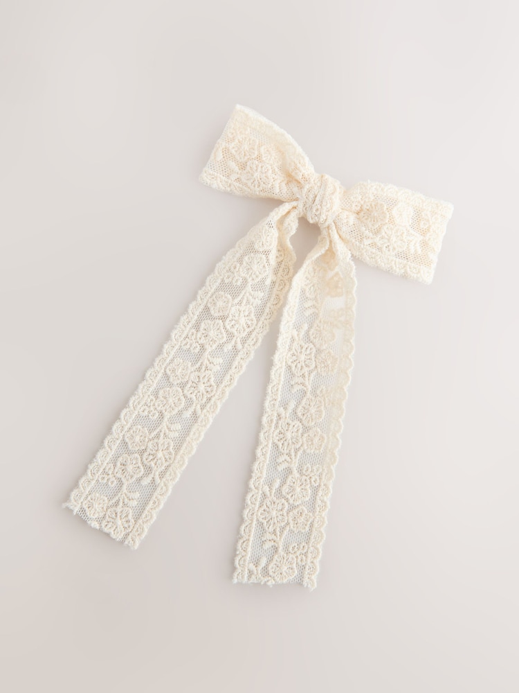 Cream Bow Lace Clip - Image 1 of 4