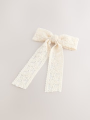 Cream Bow Lace Clip - Image 2 of 4