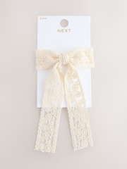 Cream Bow Lace Clip - Image 3 of 4