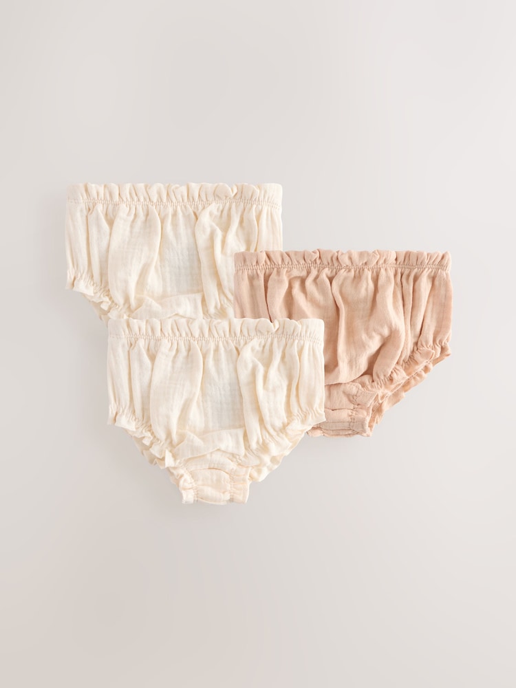 Neutral Baby 100% Cotton Knickers 3 Pack (0mths-2yrs) - Image 1 of 1