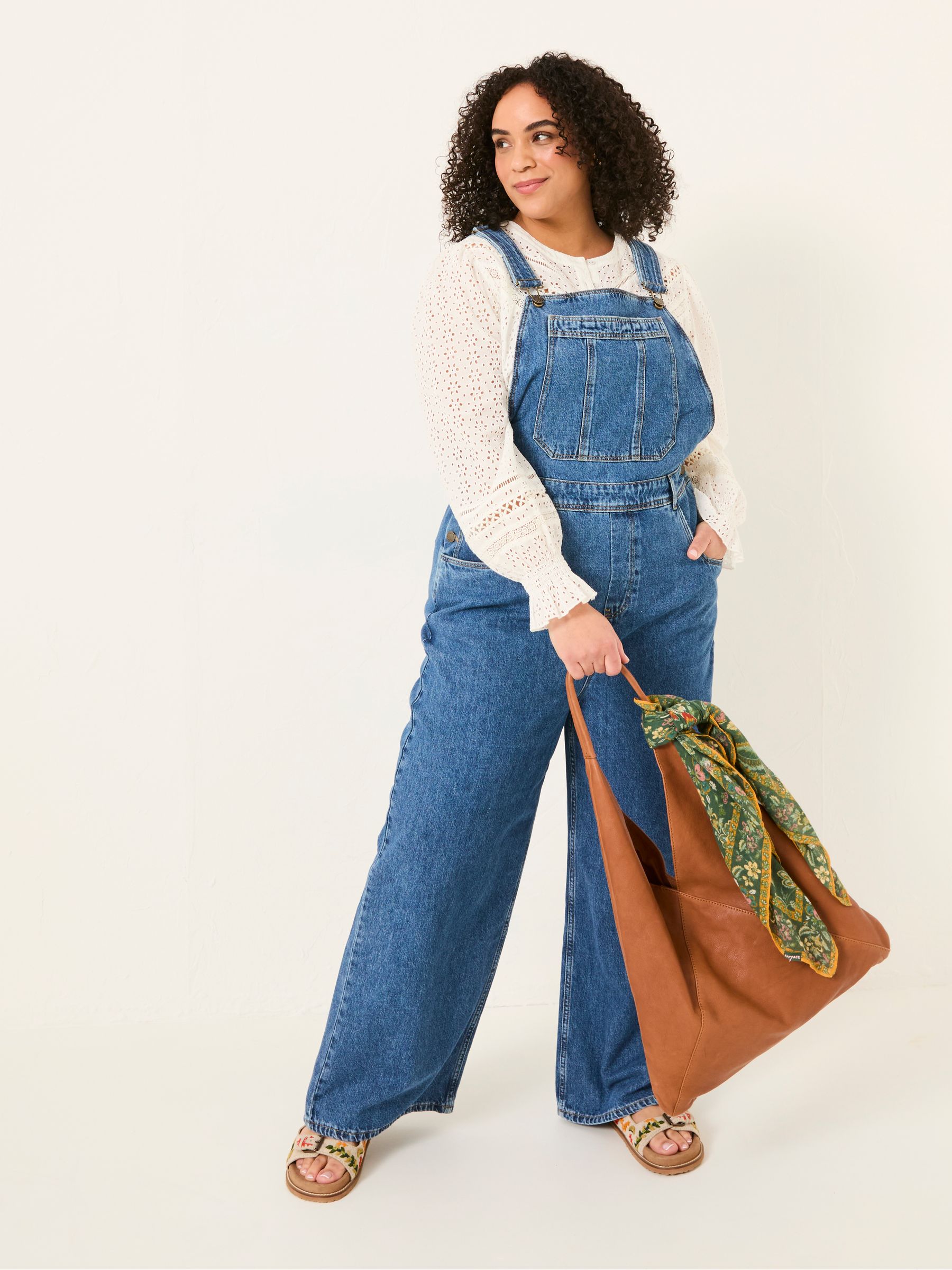 Buy FatFace Alexa Denim Vintage Wide Leg Dungarees from the Next