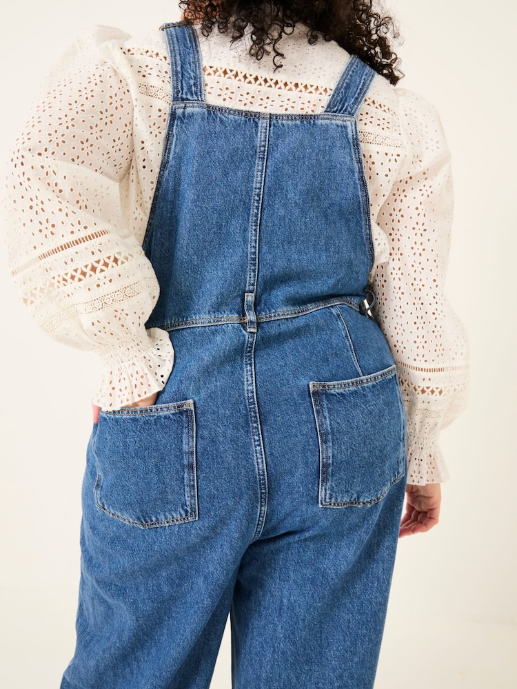 FatFace Alexa Denim Vintage Wide Leg Dungarees - Image 4 of 6