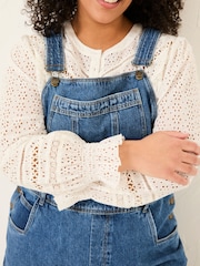 FatFace Alexa Denim Vintage Wide Leg Dungarees - Image 5 of 6
