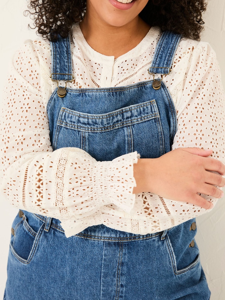 FatFace Alexa Denim Vintage Wide Leg Dungarees - Image 5 of 6