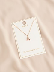 Gold Tone Initial Heart Necklace - Image 2 of 2