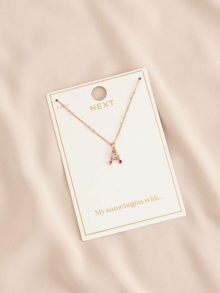 Gold Tone Initial Heart Necklace - Image 2 of 2
