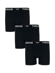 Threadbare Black/chrome Dark Black Hipster Boxers 3 Pack - Image 1 of 3