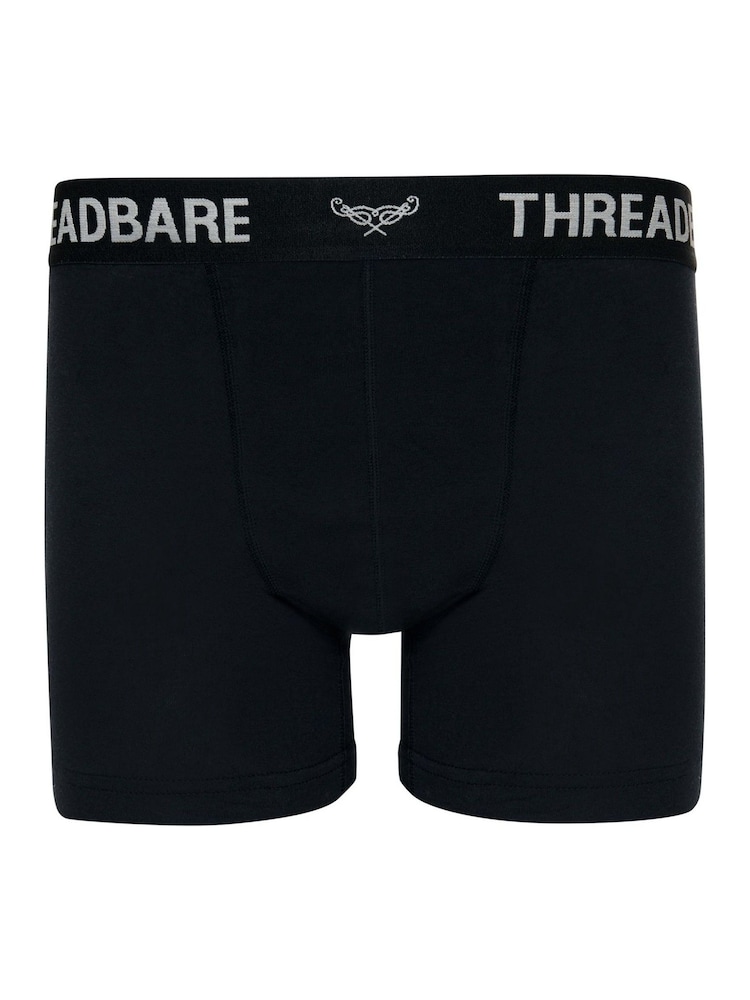 Threadbare Black/chrome Dark Black Hipster Boxers 3 Pack - Image 2 of 3