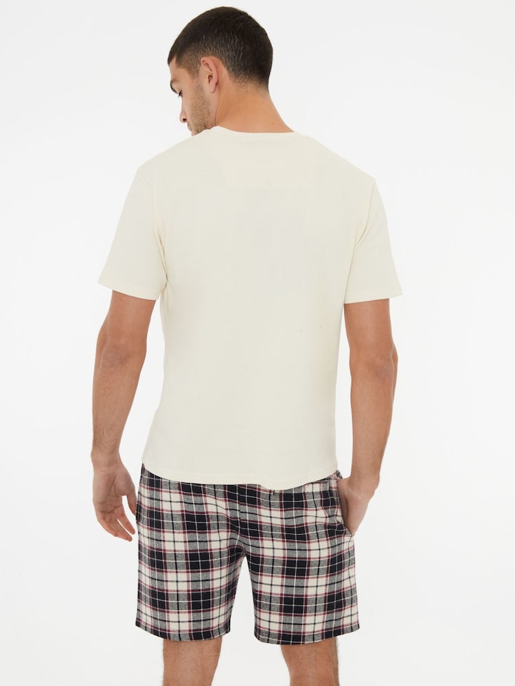 بني - طقم بيجامات قصير مربعات من Threadbare - صورة 2 من 4 بني - طقم بيجامات قصير مربعات من Threadbare - صورة 2 من 4
