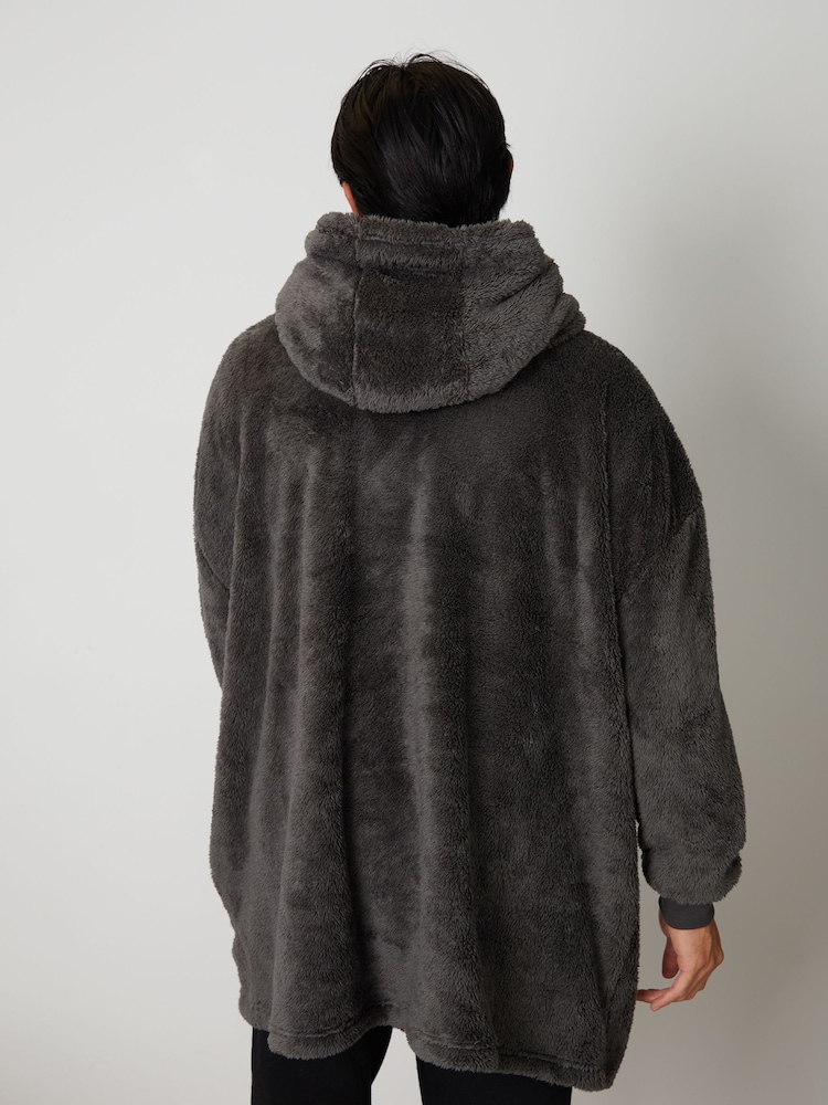 Темно-серый - Threadbare Искусственный мех Oversized Домашняя одежда худи - Image 2 of 4