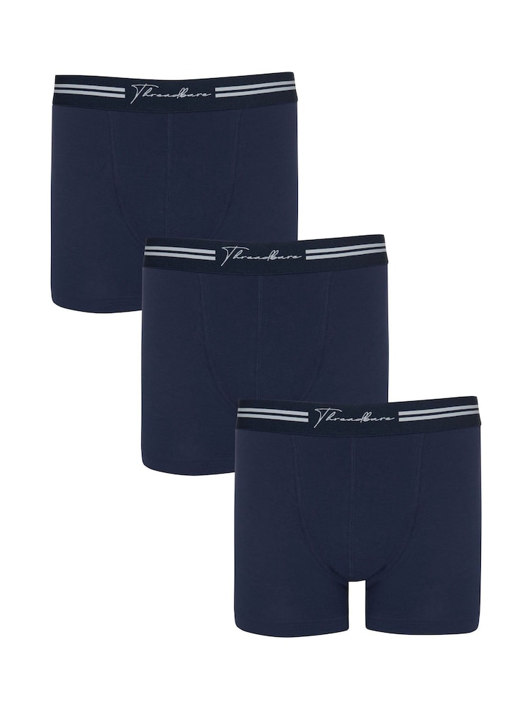 Threadbare Light Blue Dark Black Hipster Boxers 3 Pack - Image 1 of 3