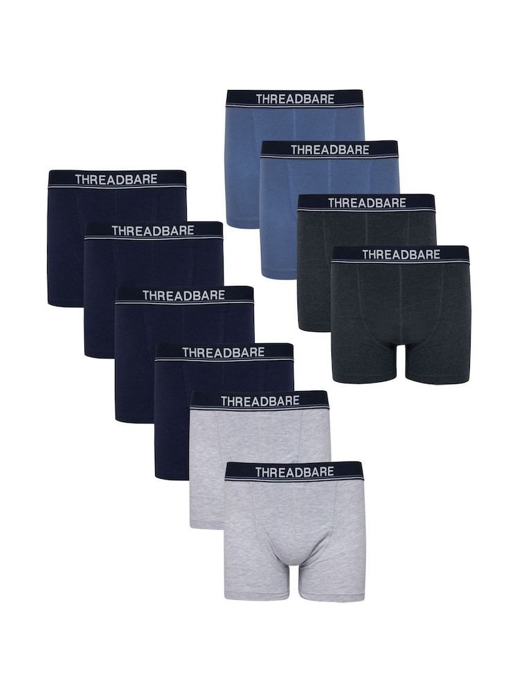Blau - Threadbare – schwarze Hipster-Boxershorts im 10er-Pack - Bild 1 von 6 Blau - Threadbare – schwarze Hipster-Boxershorts im 10er-Pack - Bild 1 von 6