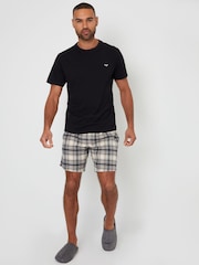 Threadbare Black Shortie Check Pyjamas Set - Image 1 of 4