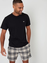 Threadbare Black Shortie Check Pyjamas Set - Image 3 of 4