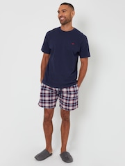 Threadbare Blue Shortie Check Pyjamas Set - Image 2 of 4
