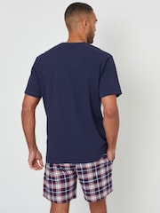 Threadbare Blue Shortie Check Pyjamas Set - Image 3 of 4