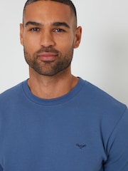 Threadbare Light Blue Blend Textured Short Sleeve 100% Cotton Check Pyjamas Set - Image 4 of 4