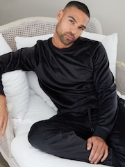 Threadbare Black Soft Touch Velour Loungewear Set - Image 3 of 4