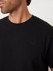 Threadbare Black Blend Textured Short Sleeve 100% Cotton Check Pyjamas Set - Image 4 of 4