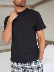 Threadbare Charcoal Black Shortie Check Pyjamas Set - Image 4 of 4