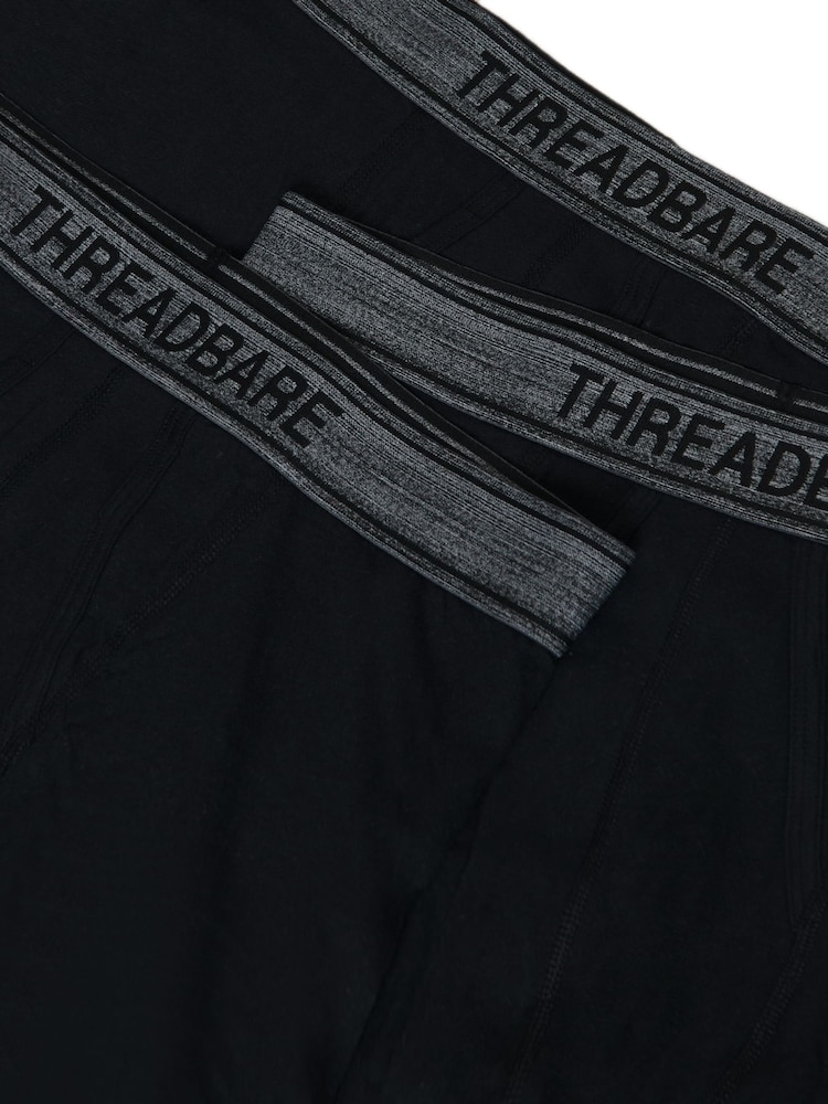 Threadbare Ink Black A-Front Trunks 3 Packs - Image 3 of 3