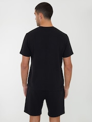 Threadbare Black 100% Cotton Waffle Textured Shortie Lounge Sets 2 Pack - Image 2 of 5