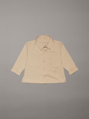 Calvin Klein Brown Cotton Woven Long Sleeve Shirt - Image 1 of 2