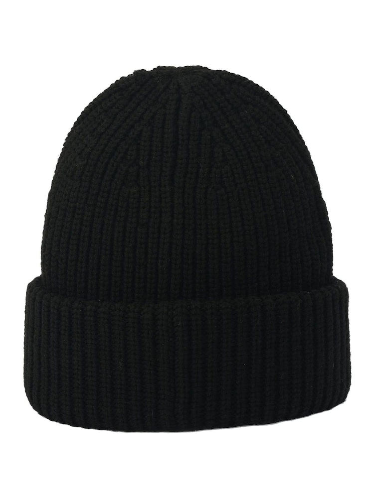 AllSaints Black Travelling Rib Beanie - Image 2 of 4