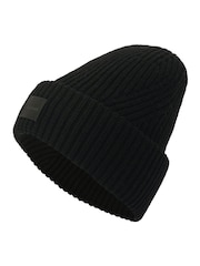 AllSaints Black Travelling Rib Beanie - Image 3 of 4