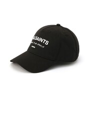 AllSaints Black 100% Organic Cotton Underground Logo Baseball Cap - Image 4 of 5
